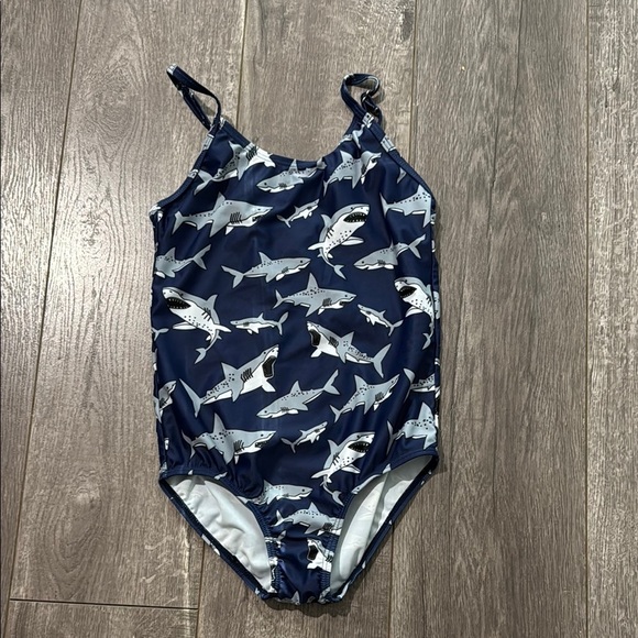 Girls shark one piece swimsuit M - Picture 1 of 3